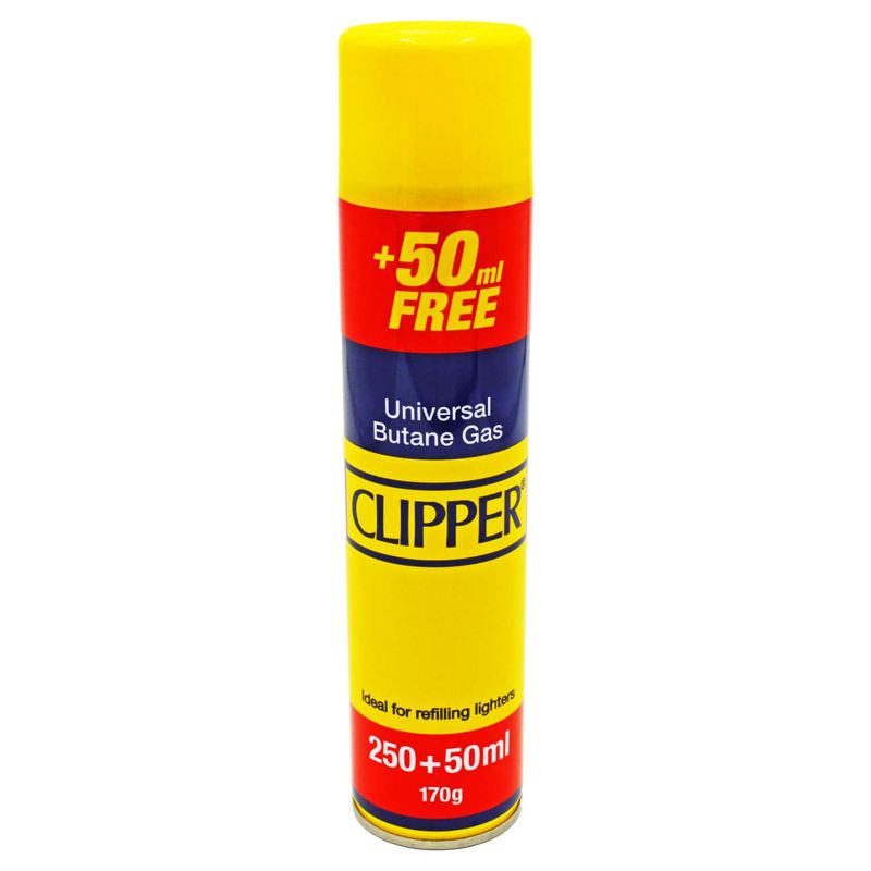 Clipper Butane Gas 250ml + 50ml Free - Case of 12
